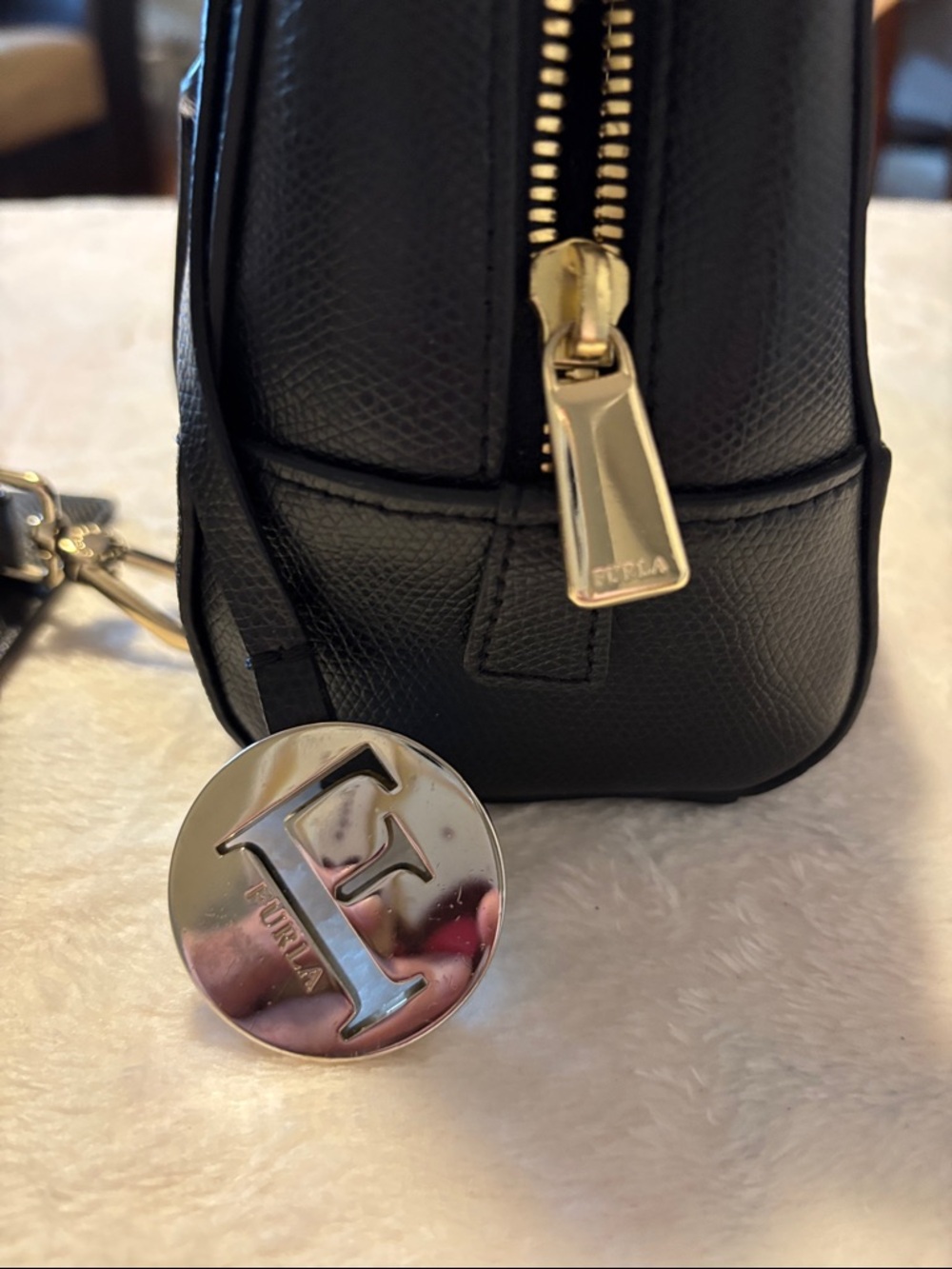 Furla Black Crossbody Bag with Card Holder and Strap - Picture 8 of 12